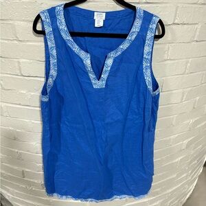 Sigrid Olsen Vibrant Blue Linen Dress